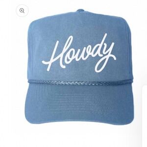 Frankie Jean Howdy Hat Blue Denim Baseball Cap Hand Lettered‎ Austin Texas